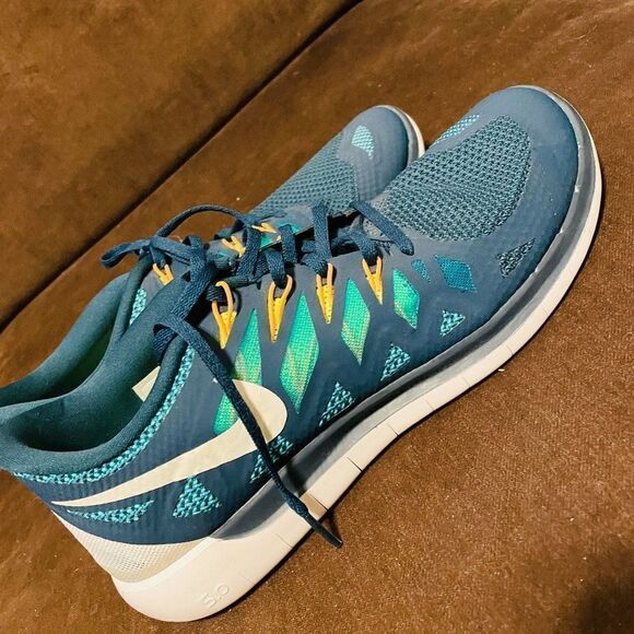 Nike Free 5.0 Trainers Running Teal Blue Green Sneakers 642198-301 Men's 11 45 E - Picture 5 of 9